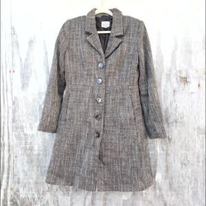 Vintage Old Navy Italian Wool Tweed Pea Coat Twee OldMoney Women's Med